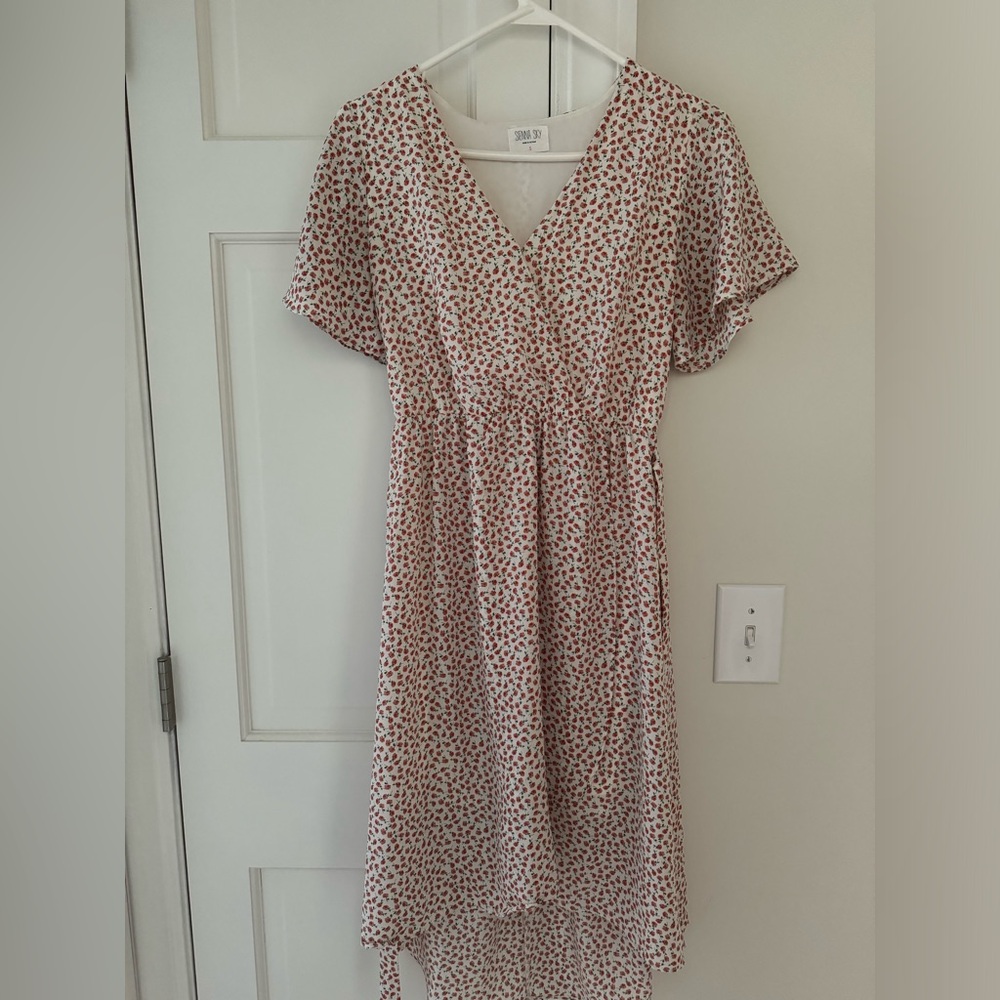 Sienna sky peach dress.